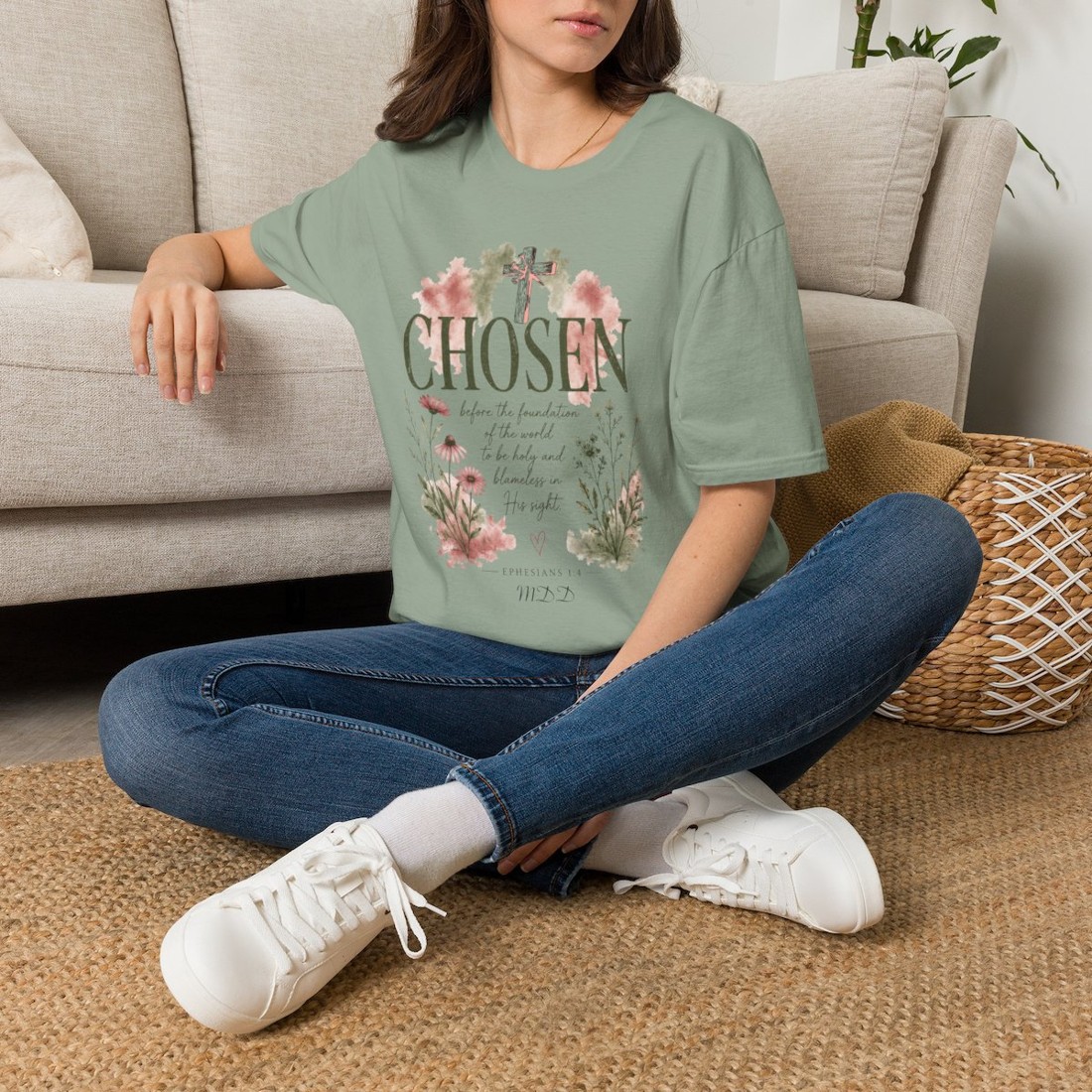Chosen Floral T-Shirt — Inspirational Christian Faith Tee