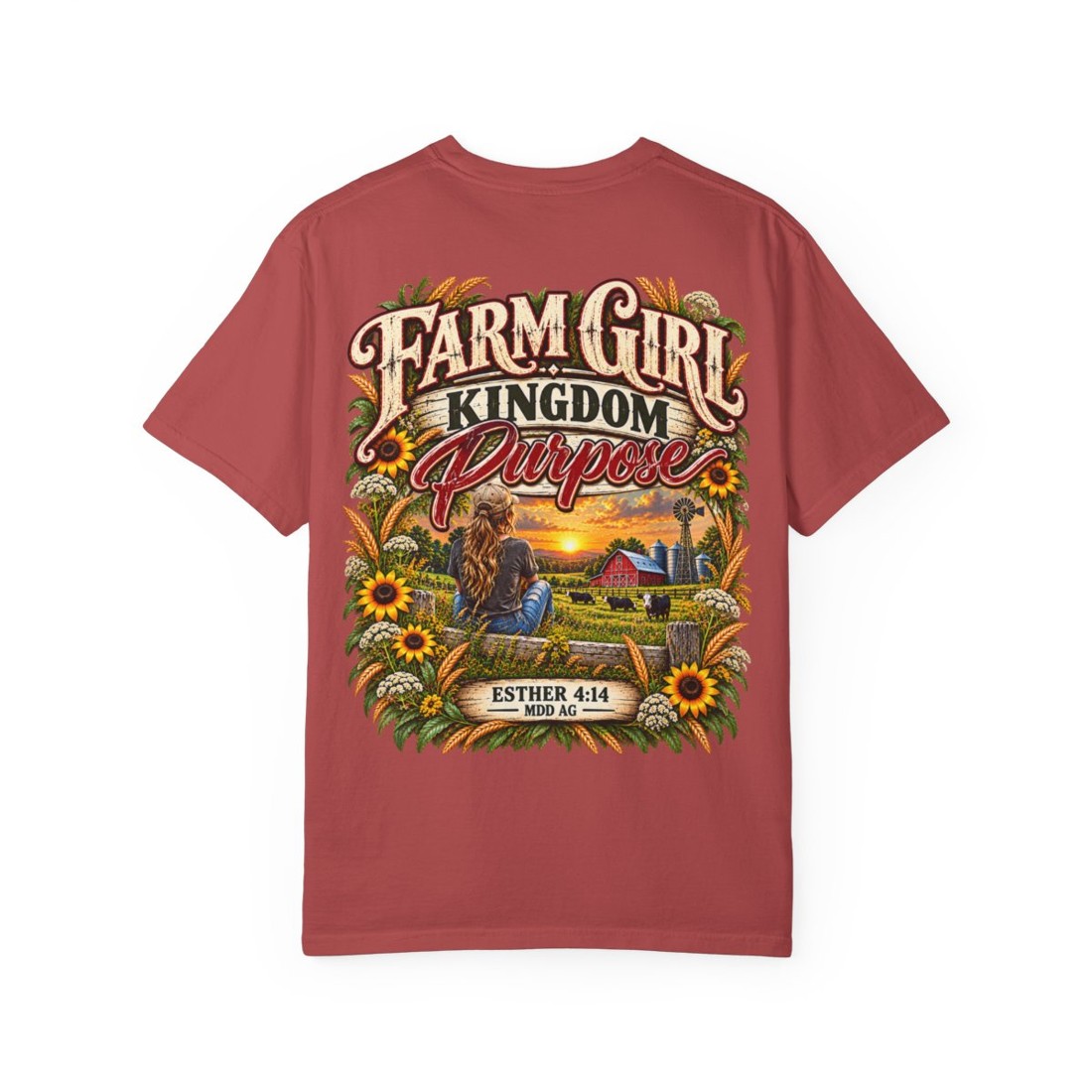 Farm Girl T-Shirt — "Kingdom Purpose" Floral Sunflower Country Graphic