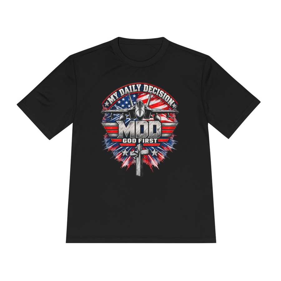 Top God First Tee — Patriotic Cross T-Shirt (My Daily Decision)